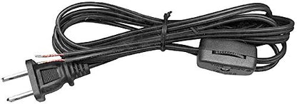 B&P Lamp Keyless Table Lamp Wiring Kit with Plastic Socket and Rotary Switch Lamp Cord - color: Black