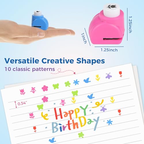 LOVEINUSA 10PCS Flower Shaped Craft Hole Punch Set for DIY Crafting - style: Flower