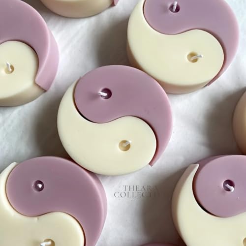 Candle Molds - Silicone Mold for Candles Making, DIY 3D Moulds for Soy Wax, Beeswax, Scented Candle, Valentine's Day Gifts (Tai-ji) - color: Tai-ji