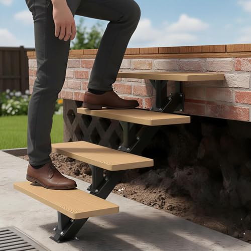 3 Step Metal Stair Stringers,Stair Riser for Deck Height 21.3" - size: 3 Step