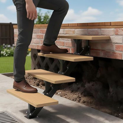 3 Step Metal Stair Stringers,Stair Riser for Deck Height 21.3" - size: 3 Step