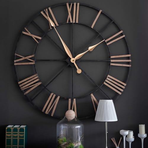 High Torque Quartz Clock Movement Kit, Black, 12" Spade Hands (Gold) - color: Gold