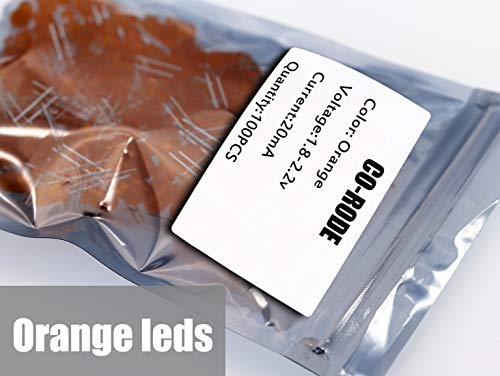 CO RODE 100pcs Ultra Bright 5mm LED Light Emitting Diode Diffused Orange - color: 5mm Orange 100pcs
