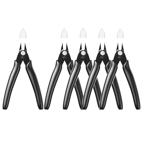 5-Pack Small Wire Cutters Compact Zip Tie Cutter Flush Cutters 5" Black - color: Black ( 5 Pack )