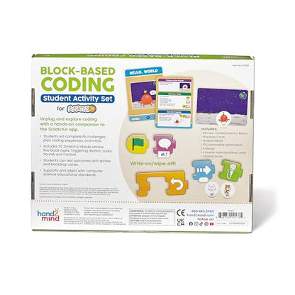hand2mind ScratchJr Block-Based Coding Student Activity Set, Learn to Code, Computer Science and Programming for Kids, STEM Activities, STEM Classroom, Coding for Kids, Science Teacher Supplies - style: Student Activity Set