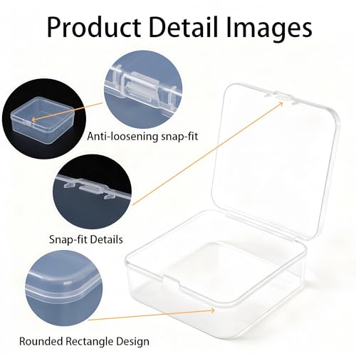 LJY 18 Clear Plastic Boxes, 3.7 x 3.7 x 1.4 in for Small Parts - size: Single Size (3.7 x 3.7 x 1.4 inch)