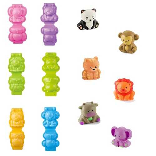 Unleash Creativity with 6 Unique Animal Molds Dough Toys Dough Accessories Set Whit 5 Bright Color .Ideal as a Gift for Kids Aged 3-4-8 Years