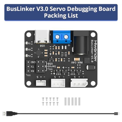 LewanSoul BusLinker V3.0 USB Servo Debugging Board, TTL Driver Controller Servo Tester with PC Software for Robotic Arm DIY Robot Kits, Fit for All Hiwonder Serial Bus Servos & Magnetic Encoder Motors