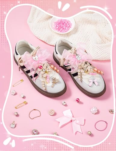 RQAYE Shoe Charms for Sneakers,Junk Socks Charms Kit with Lace Shoelaces - style: Cute Sweetheart