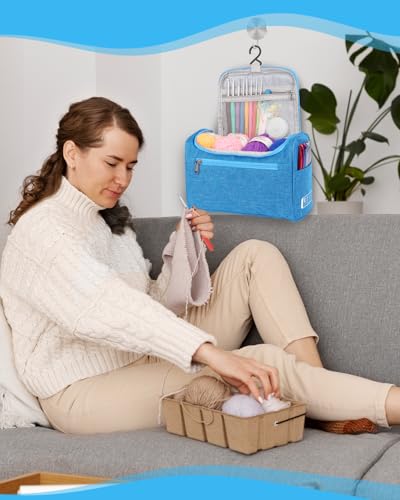 Aeelike Crochet Kits for Beginners Adults Kids, Complete Crochet Set, Blue - color: Light Blue