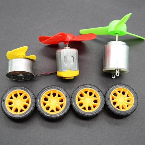 141-Piece DC Motor Kit – Electric Mini Motor with Plastic Gears, Mounting Bracket, Shaft & Propeller for DIY Science Projects