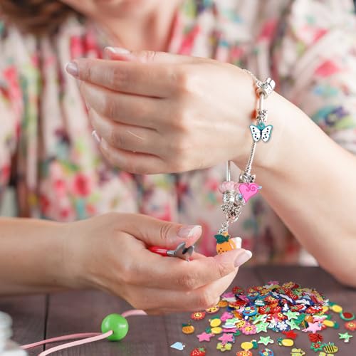 Hungdao 200 Pcs Rubber Loom Band Charm Only Silicone Rainbow Bracelet Charm