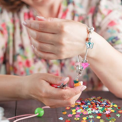 Hungdao 200 Pcs Rubber Loom Band Charm Only Silicone Rainbow Bracelet Charm