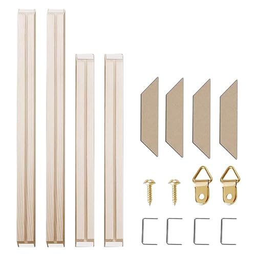 Texas Art DIY Wood Stretcher Bars for Canvas, Solid Wood Frame Kit, Easy to Assemble, Gallery Wrap for Oil Painting, Wall Posters, Customized Wooden Frame Kit for Diamond Painting, White, 12 x 32 - size: 12"x32"