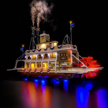 LocoLee Light kit Compatible with Lego 21356 River Steamboat - No Model Only Light, LED Lighting Accessories Compatible with Lego 21356 Canal Steamers Building Set (RC Version) - style: RC Version