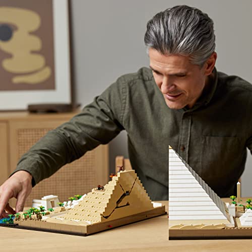 LEGO Architecture Great Pyramid of Giza Set 21058, Home Décor Model Building Kit, Creative DIY Activity, Famous Landmarks Collection - color: Green