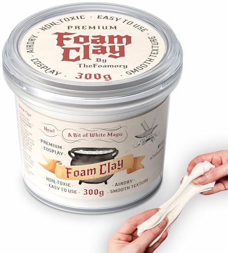 The Foamory White Cosplay Foam Clay (300g) High Density Air Dry Craft Clay - color: White, size: 300g