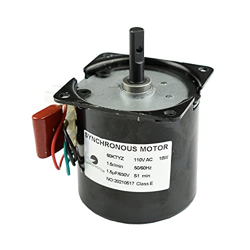 CHANCS 60KTYZ AC Synchronous Motor 110V 1.5RPM Electric Geared Motor High Torque: 100Kg.cm Reduction Motor - size: 100V-127V, style: 1.5RPM