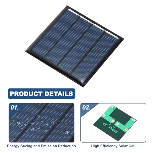 MECCANIXITY 8Pcs 2V 0.1W 50mA Mini Solar Panels, Small Solar Photovoltaic Power Cells Charge DIY Electric Toy Materials Kits - style: 2V 0.1W 0.05A