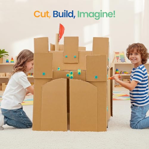 Kibbidea Cardboard Cutter for Kids, Cardboard Construction Tool Kit - size: 170 PCS