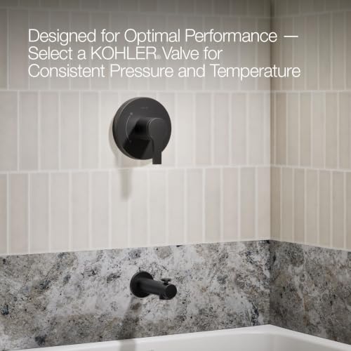 KOHLER TS35322-4G-BL, Elate Rite-Temp Tub and Shower Trim with Single Function 1.75 GPM Showerhead, Matte Black, Modern Tub and Shower Set, Water-Saving Design - color: Matte Black, size: 1.75 GPM
