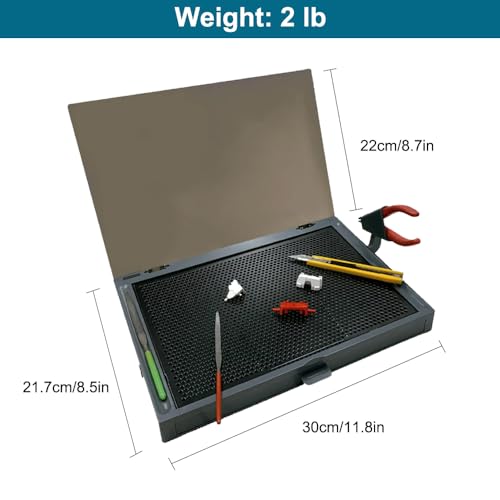 Gundam Model Kit Tools, Portable Worktable for Model Building, Work Table with Movable Drawer, Pliers Rack, Display Version, Dual Craft Cut Mat, Suitable for Cut and Grind Assembly,KJ018 - size: KJ018