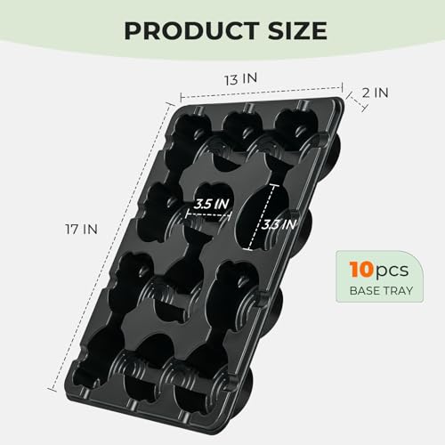 homenote 10 Pack 12 Cell Reusable Seed Starting Trays for 4 Inch Planters - size: 4 Inch, style: 10 Pack Seed Starter Tray