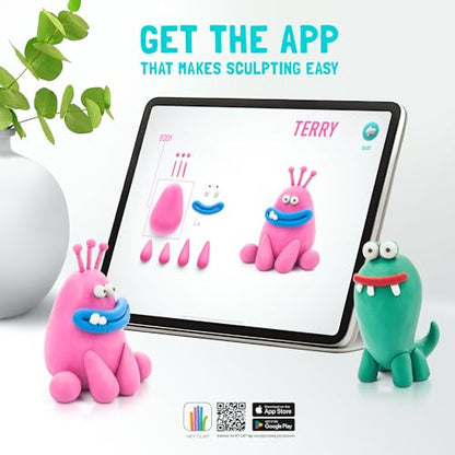HEY CLAY Monsters Air Dry Clay for Kids Modeling Kit for Children Age 3+ - color: Monsters