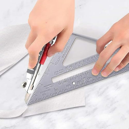 12 Inch Aluminum Rafter Square - Double-Sided Engraved Scales, Precision Carpentry Tool for Woodworking, Roof Pitch & Angle Marking - style: 12 Inch