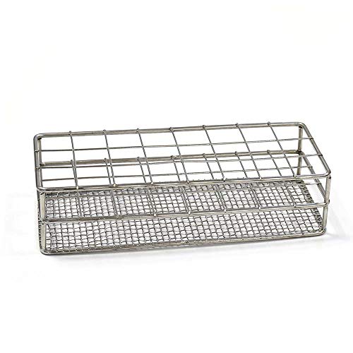 ULAB Stainless Steel Test Tube Rack, Wire Constructed, 24 Places, Suitable for Tubes of Dia.≤25mm, UTR1010 - color: 24holes Steel
