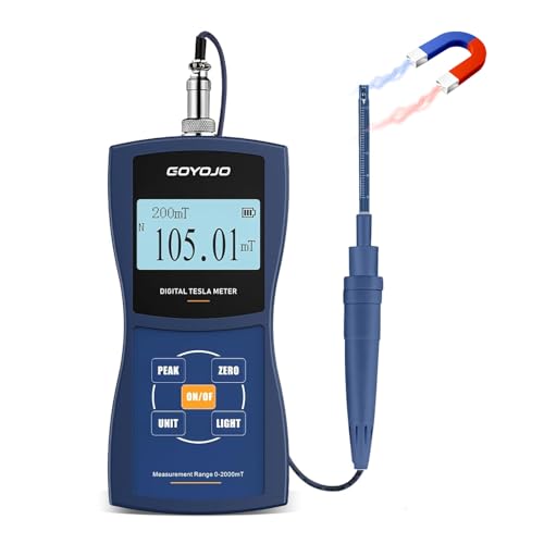 Gauss Meter with High Precision Probe, Digital Magnetic Field Tester (2400mT/24000Gs), N/S Polarity Identification for Magnet, Motor & Speaker Testing, ±5% Accuracy - color: Blue, size: 5% Accuracy