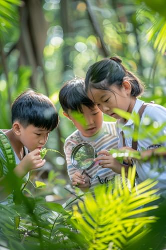 Leking Bug Catcher Kit for Kids 5 Pcs, Kids Outdoor Explorer Kit with Butterfly Net, Insect Observation Cage, Tweezers and Magnifying Glass, STEM Learning Bug Catching Set for Toddler Age 3-12