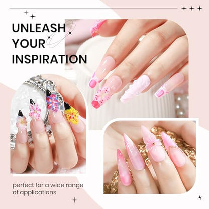 3d Nail Sculpting Gel Set: Clear White Solid Builder Gel for Nails - color: Clear Clear and White