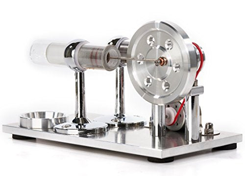 Sunnytech Hot Air Stirling Engine Motor Model Educational Toy Electricity Generator Colorful LED (SC001) - style: SC001