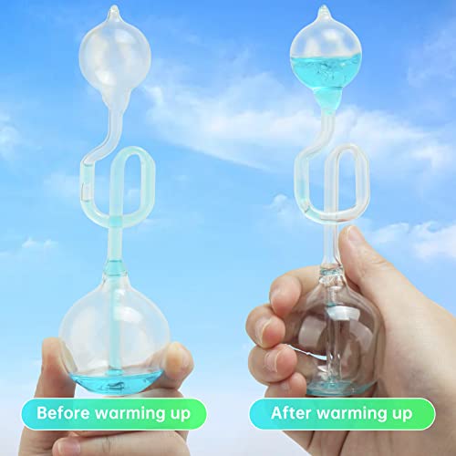 Hand Boiler,Glass Hand Boilers Toy, Science Energy Transfer, Children Science Experiment, Thermometer Spiral Glass Energy Museum Toy Gifts （4 Pcs）