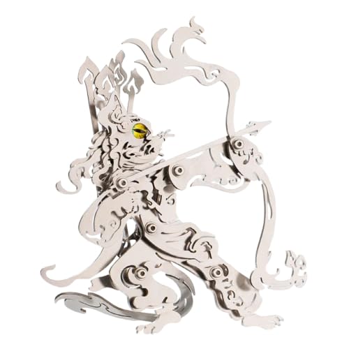 3D Metal Puzzle King Cat, Silver - color: King Cat Silver