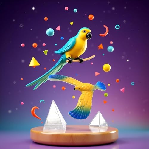 3Set Balance Bird Prop, Clear Triangle Stand Classic Gravity Balancing Eagle, Stable Anti-Fall Clear Gravity Principle Demo for Science Teaching