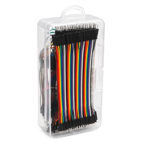 830-Point Solderless Breadboard Electronics Starter Kit Includes 140 Jumper Wires, 65 Flexible Breadboard Cables, and 120-Piece Dupont Wire Set (M-M, M-F, F-F) for Arduino Prototyping