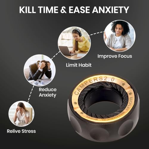 EDC Metal Fidget Spinnners Ring Toy for Adults & Boys Stress Relief Gifts