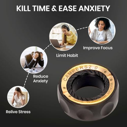 EDC Metal Fidget Spinnners Ring Toy for Adults & Boys Stress Relief Gifts
