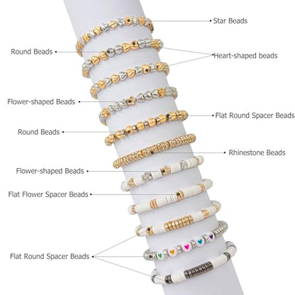 6mm Flat Round Spacer Beads, 1480pcs (280Round) - Gold, Silver, Black - Copper Coated Plastic - DIY Jewelry Making Kit - color: 1480pcs（280Round ）