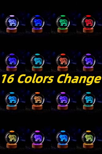 3D Capybara Crystal Ball Lamp with Remote Control, 3.15 inch Crystal Night Light with Wooden Base 16 Colors Change, Glass Figurine Lamp Gift for Girls Boys Wife Girlfriend Mom (Capybara) - color: Capybara