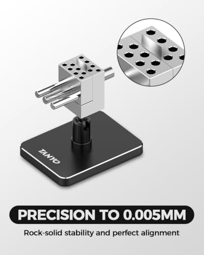 TANYO Mini Bench Vise, Precision 360° Rotating, Table Top Hobby Clamp,Black - color: Black