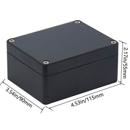 Junction Box IP65 Waterproof ABS Plastic Electrical Project Case Power Junction Boxes, Project Box with 4 PCS M16 Cable Glands 4.53x3.54x2.17 inch (115 x 90 x 55 mm) - color: Black, size: 4.53"x3.54"x2.17"
