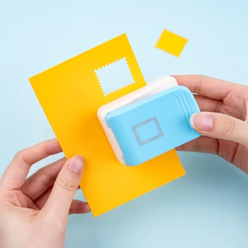 Stamp Punch | Stamp Hole Punches | 1.1X0.9 inch Rectangular Scalloped Edge Embossing Hole Paper Puncher | Lever Action Craft Punch for Crafting Scrapbooking and DIY Projects Arts Crafts Supplies - color: 1 Stamp