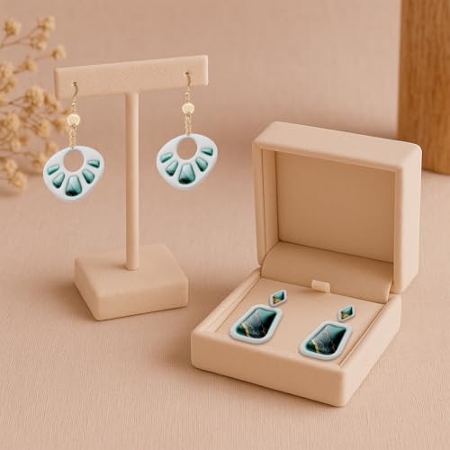 Polymer Clay Cutters - 22 Shapes Gemstone Earrings, Gemstone Polymer Clay Cutters for Jewelry, Earring Making Kit with Storage Box - style: Gem-shaped (22 pcs)