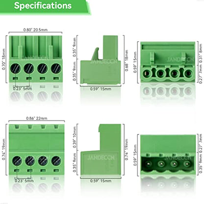 10 Sets 4 Pin 5.08mm PCB Screw Terminal Block Phoenix Connectors - size: 4P