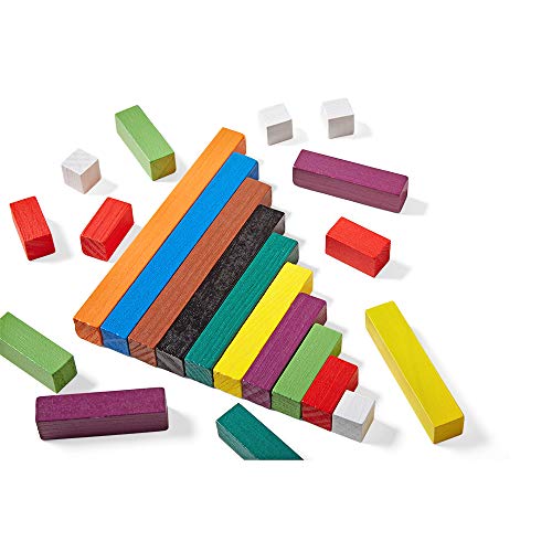 hand2mind Wooden Cuisenaire Rods with Trays, Math Manipulatives, Montessori Math Rods, Math Counters, Math Blocks, Counting Blocks, Montessori Math, Fraction Bars, Number Rods (Set of 6) - style: Trays Set