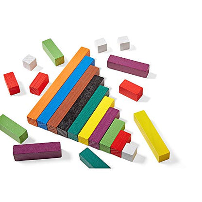 hand2mind Wooden Cuisenaire Rods with Trays, Math Manipulatives, Montessori Math Rods, Math Counters, Math Blocks, Counting Blocks, Montessori Math, Fraction Bars, Number Rods (Set of 6) - style: Trays Set