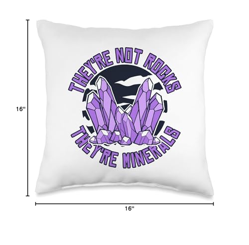 Best Rocks And Minerals Kit Guide Collection Gifts Not Rocks Geologist Mineral Collector Throw Pillow, 16x16, Multicolor - size: 16x16